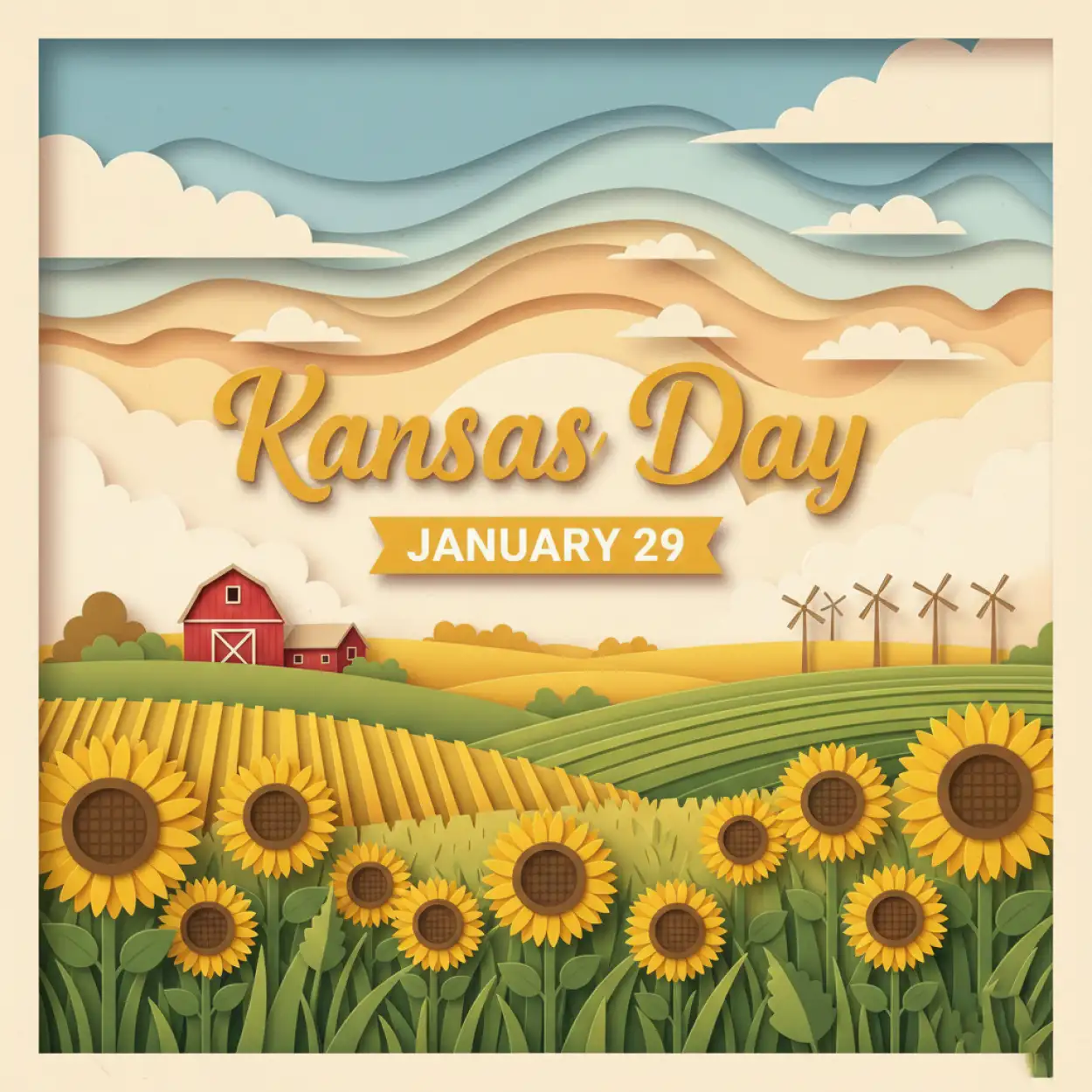 kansas day vintage poster