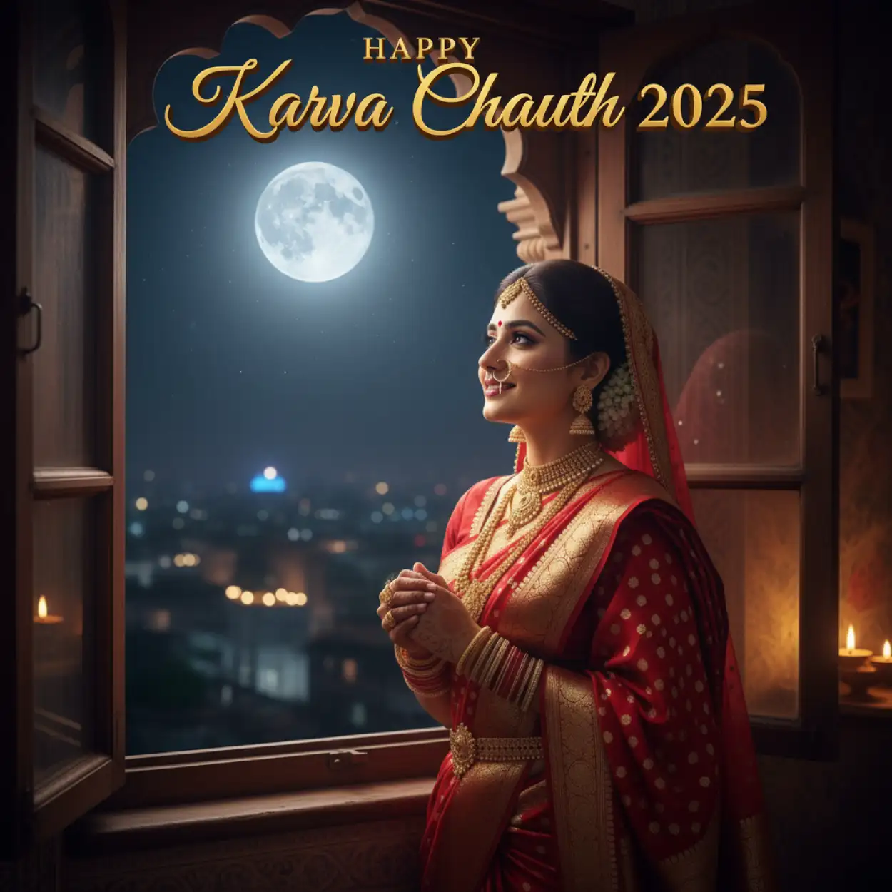 karva chauth 2025 ai generated festival poster hd