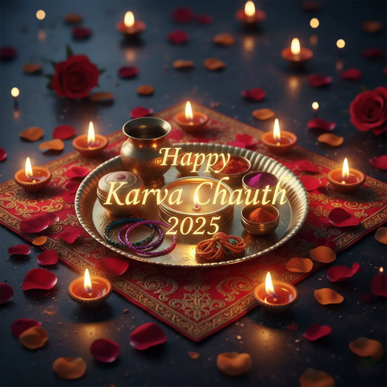 karva chauth 2025 thali decoration ideas