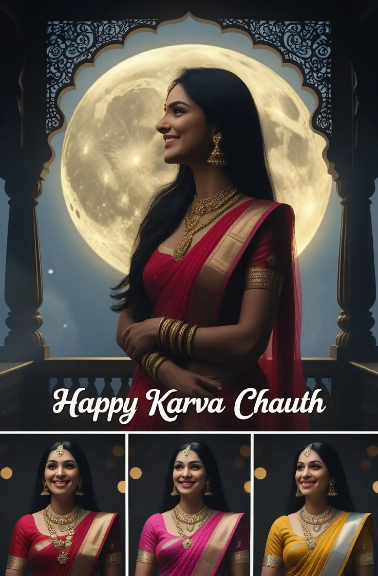 Free Download Karva Chauth 2025 Whatsapp Greeting Image - High Quality Happy Karva Chauth Background