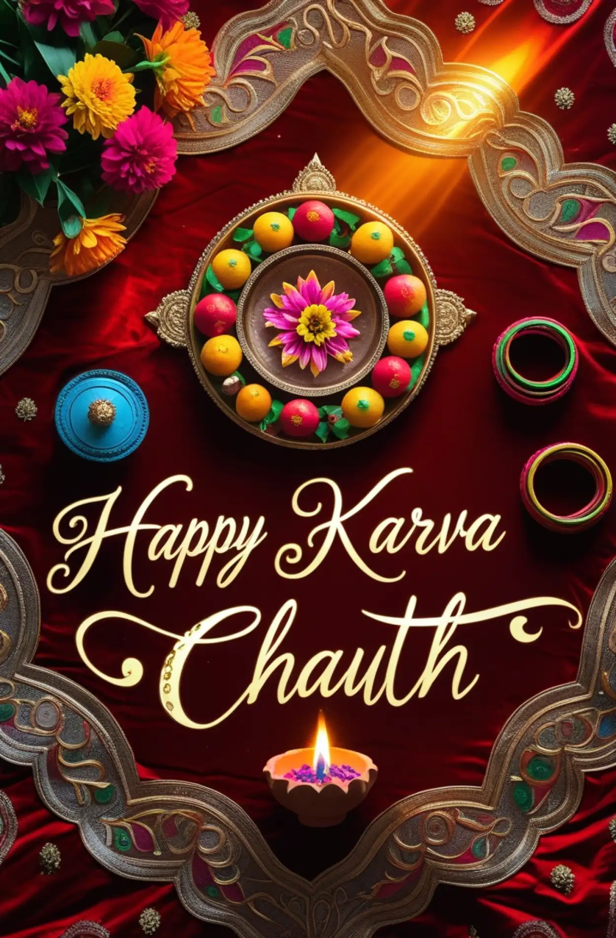 Free Download Karva Chauth Banner Background For Printing - High Quality Happy Karva Chauth Background