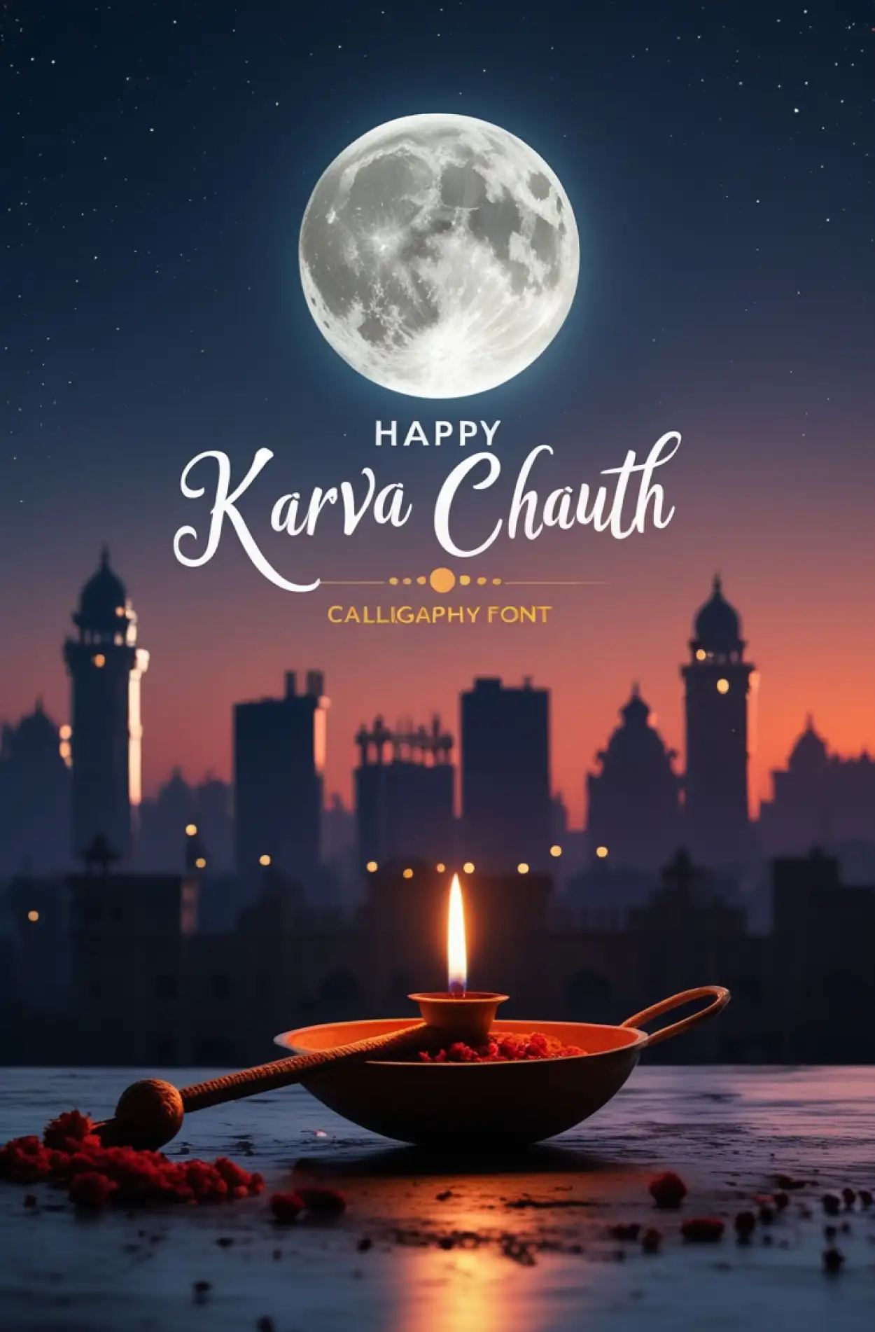 Free Download Karva Chauth Event Invitation Design Template - High Quality Happy Karva Chauth Background