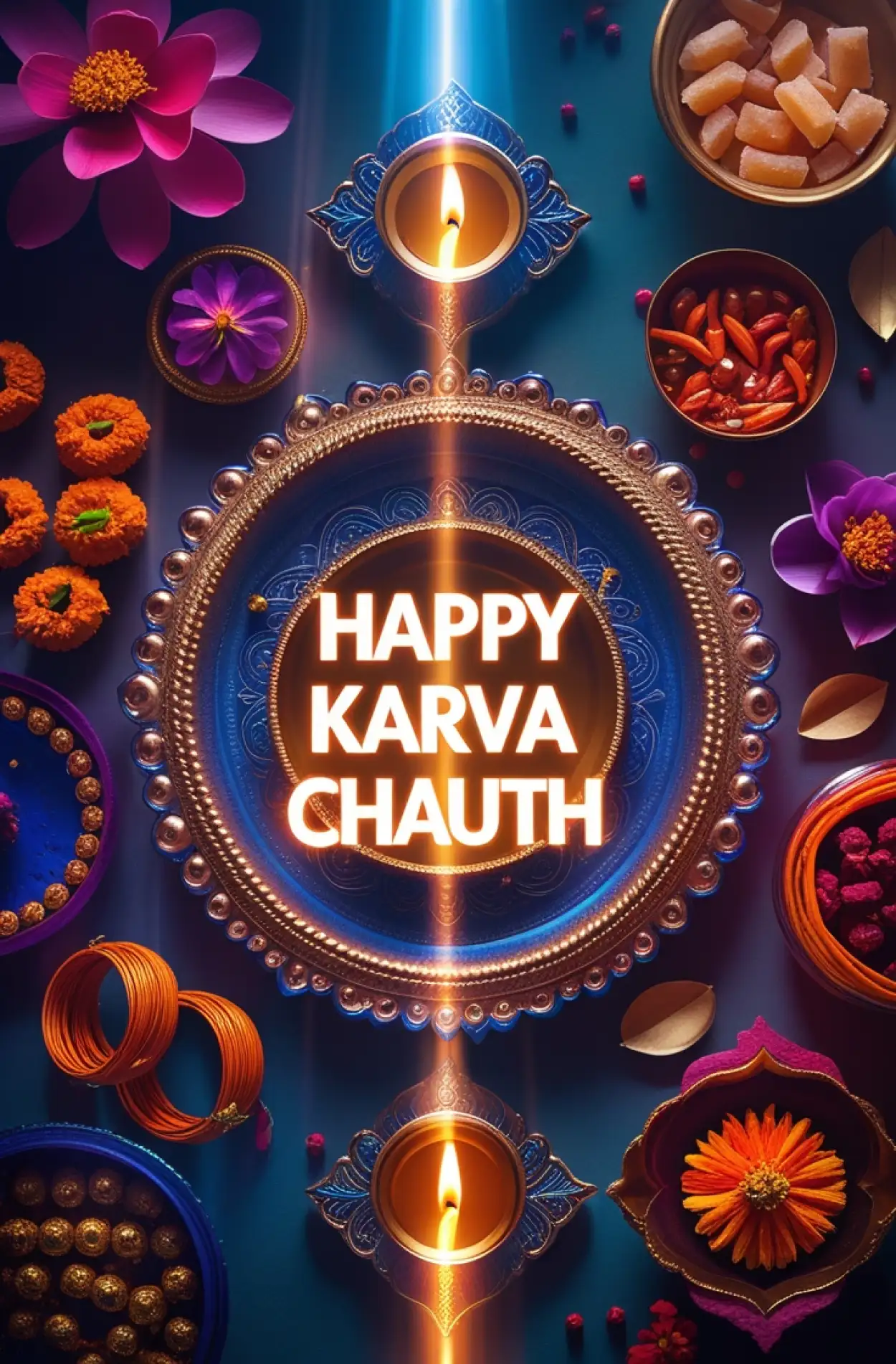 Free Download Karva Chauth Festival Poster Design Psd Free - High Quality Happy Karva Chauth Background
