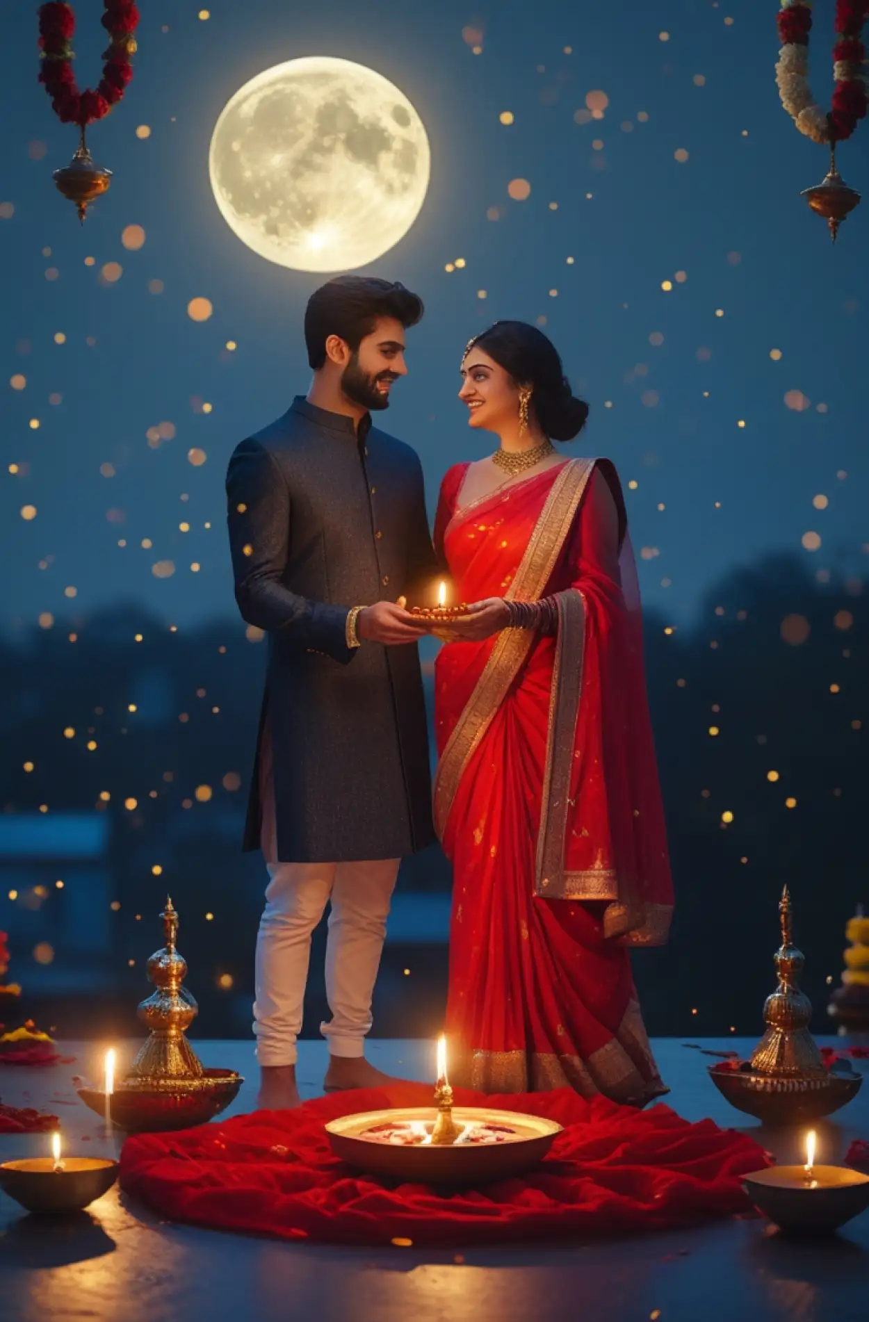 Free Download Karva Chauth Moon View Wallpaper Full Hd - High Quality Happy Karva Chauth Background