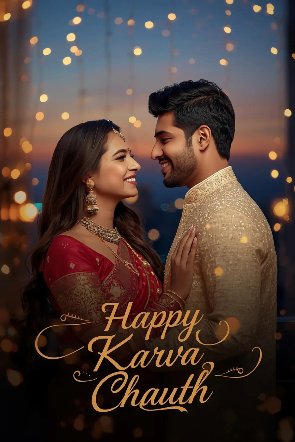 Free Download Karva Chauth Photo Frame Template For Editing - High Quality Happy Karva Chauth Background