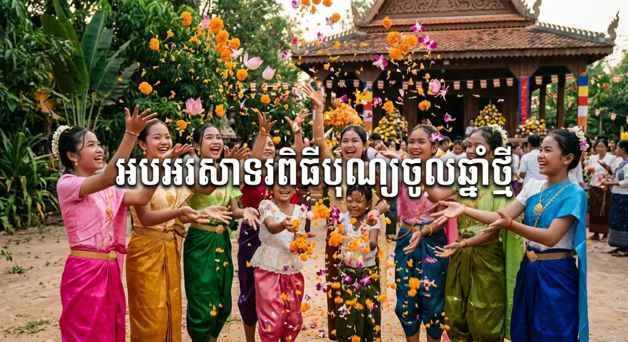 Free Download Khmer New Year Festival Quotes Image - High Quality Khmer New Year Wishes Poster 2026 Image