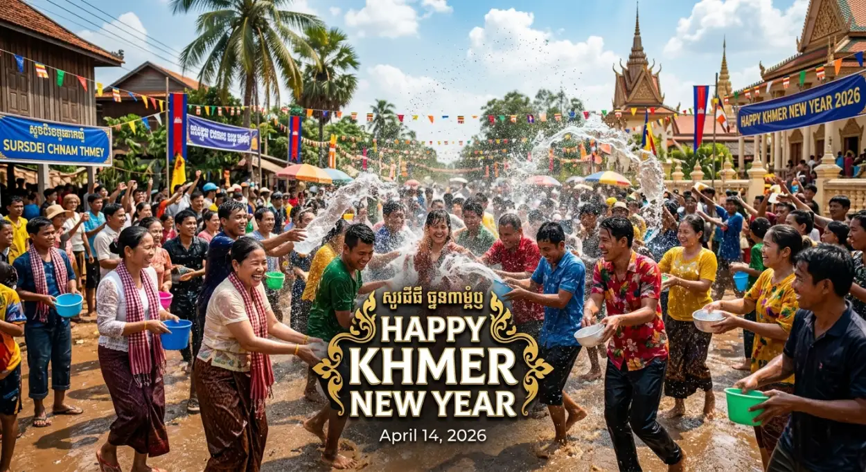 Free Download Khmer New Year Full Hd Poster Design - High Quality Khmer New Year Wishes Poster 2026 Image