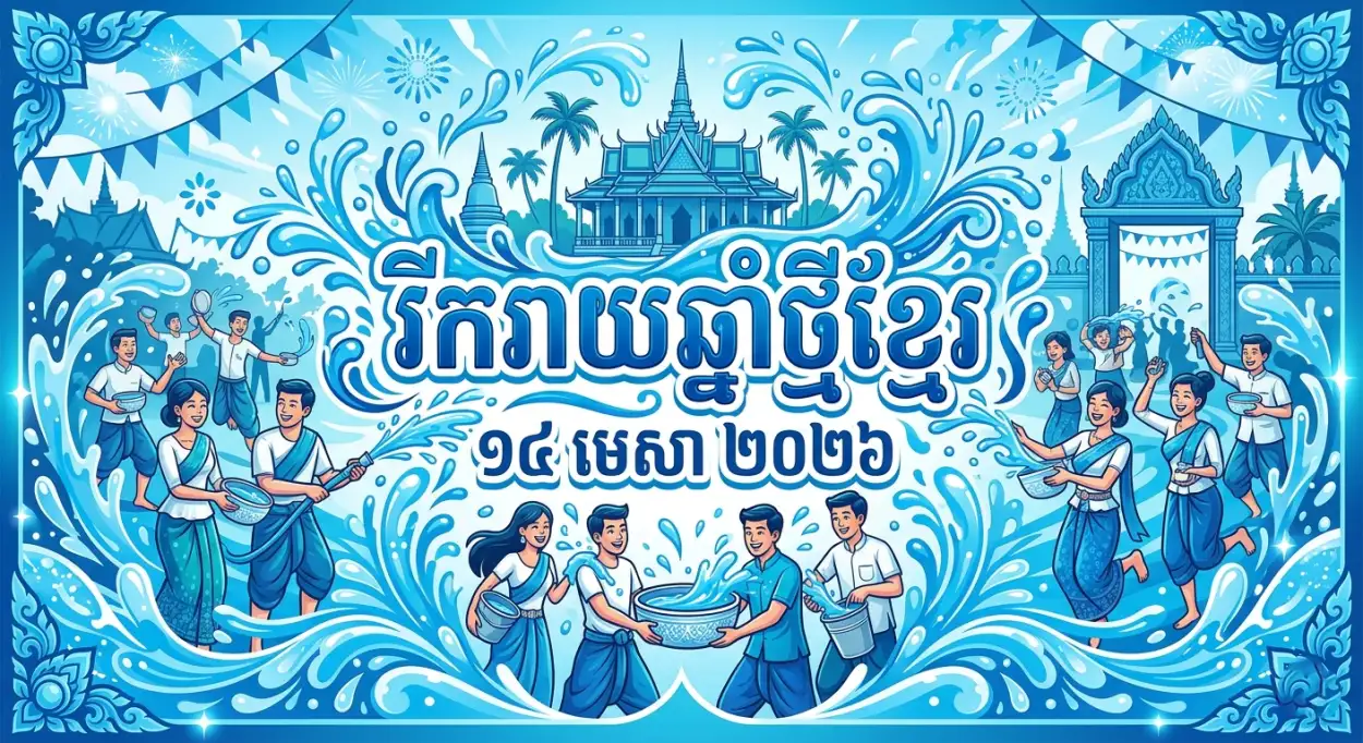 Free Download Khmer New Year Poster For Students - High Quality Khmer New Year Wishes Poster 2026 Image