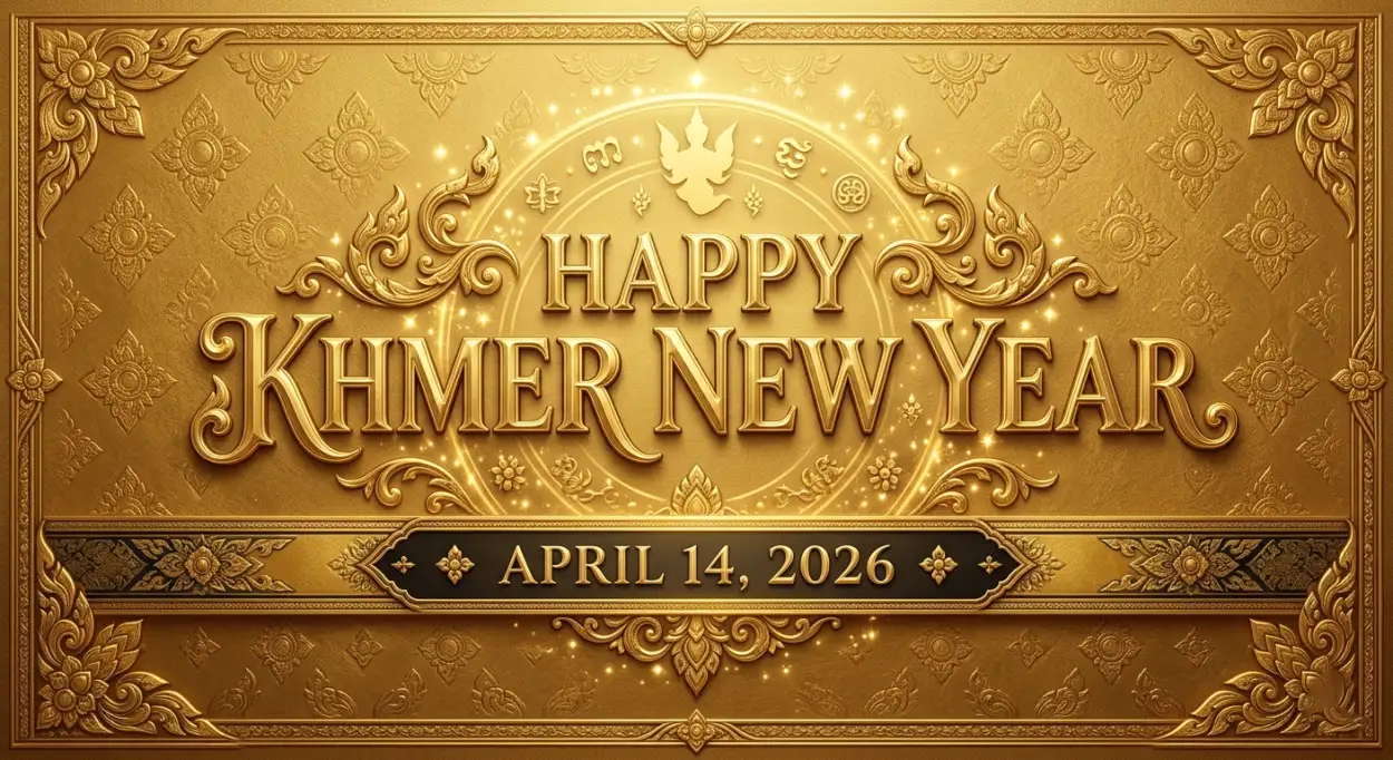 Free Download Khmer New Year Printable Poster Hd - High Quality Khmer New Year Wishes Poster 2026 Image