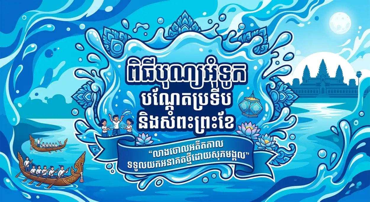 Free Download Khmer New Year Water Festival Poster - High Quality Khmer New Year Wishes Poster 2026 Image