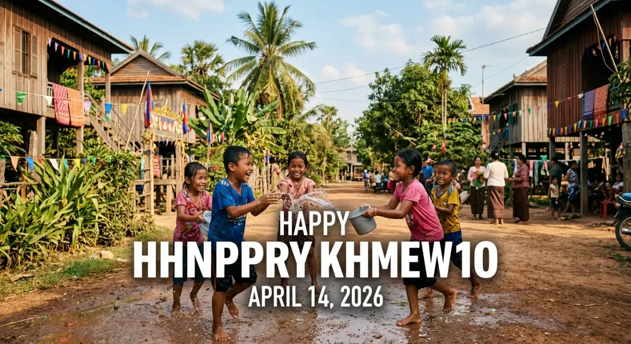Free Download Khmer New Year Wishes Template 2026 - High Quality Khmer New Year Wishes Poster 2026 Image