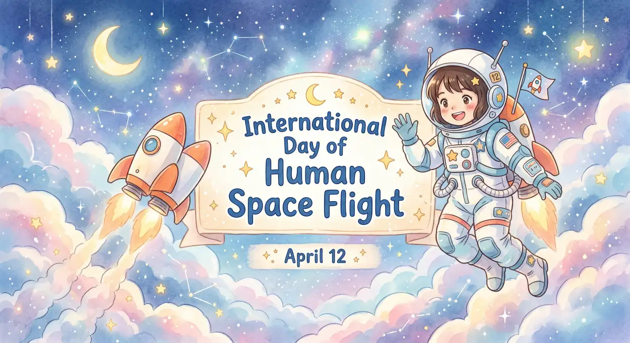 Free Download Kids Space Activity Ideas 2026 - High Quality International Day Of Human Space Flight 2026 Image