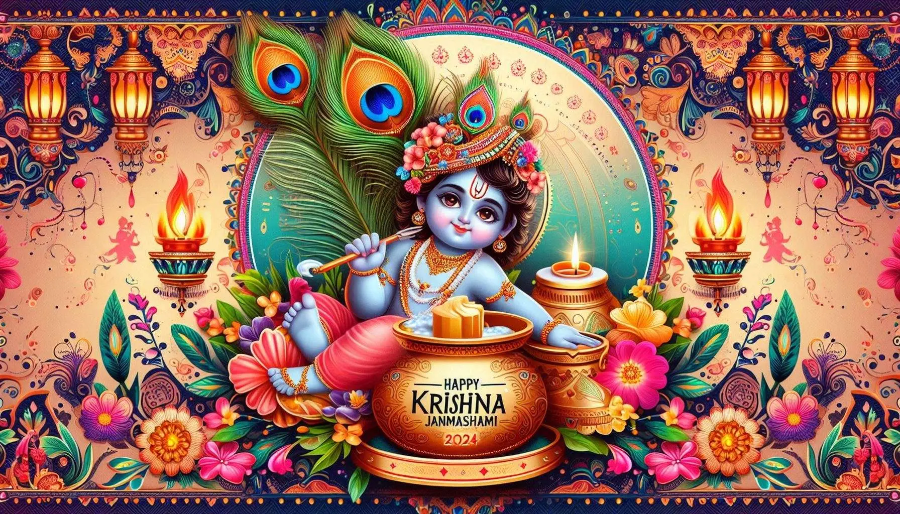 krishna janmashtami 2024 wishes with lord krishna images