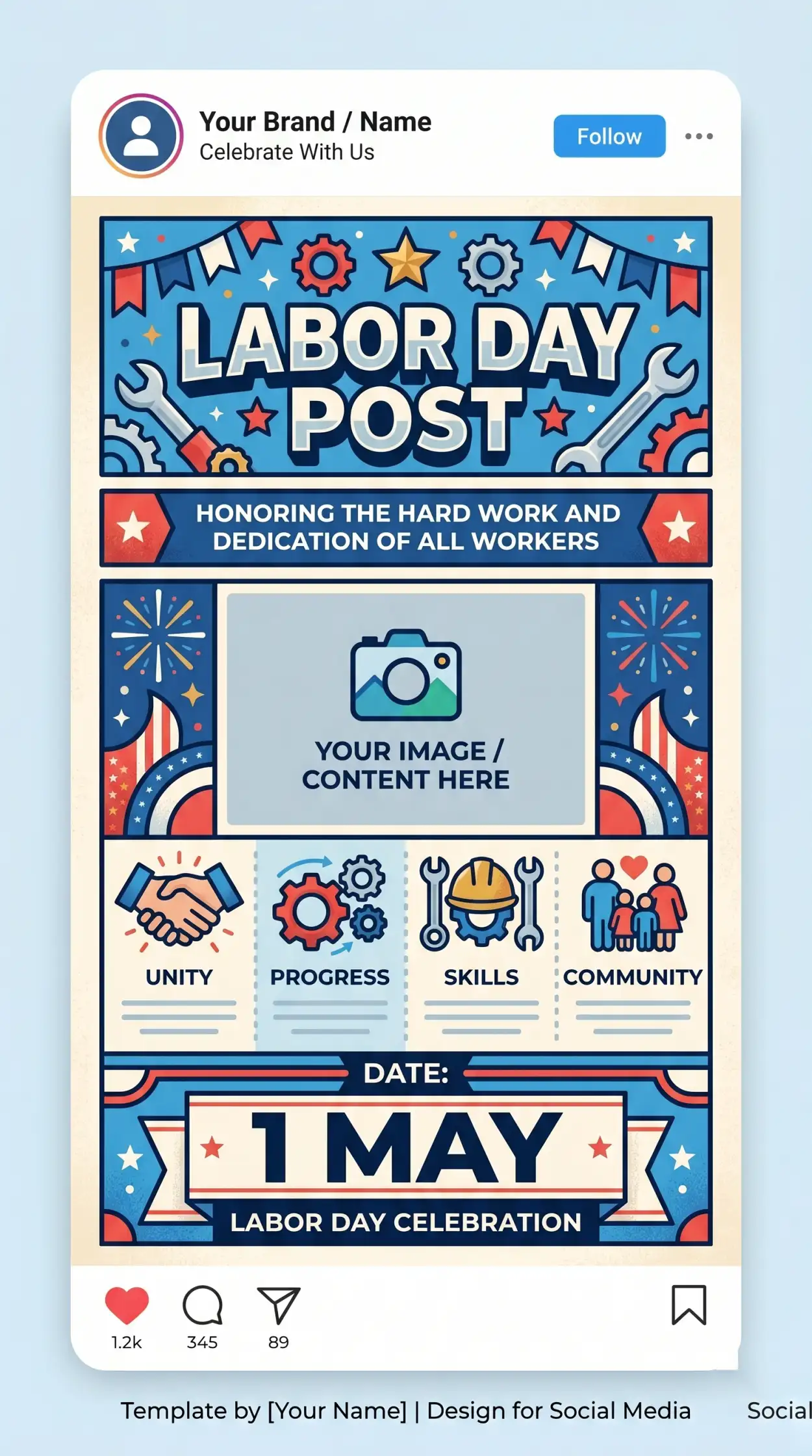 Free Download Labor Day Social Media Pack Free - High Quality International Labor Day Wishes 2026 Image