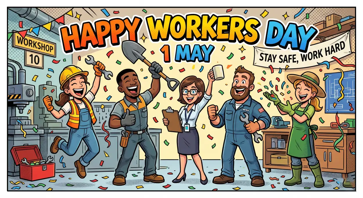 Free Download Labor Day Worker Illustration Png - High Quality International Labor Day Wishes 2026 Transparent PNG