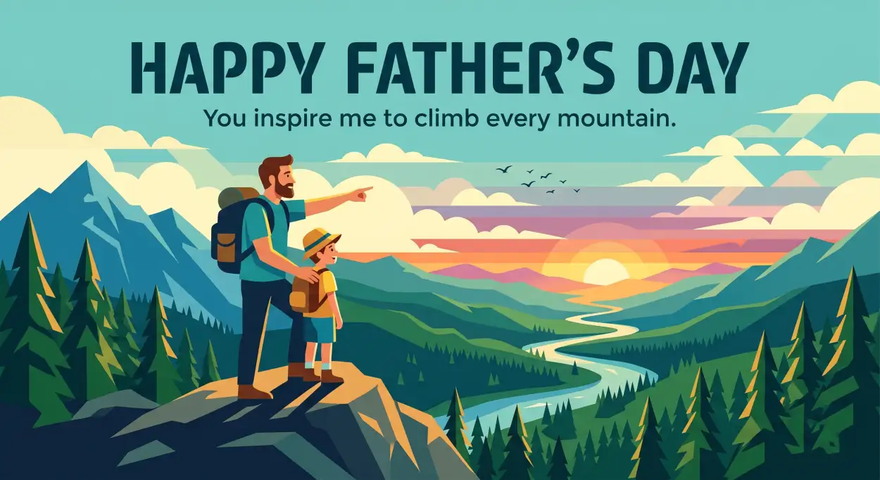 Free Download Landscape Fathers Day Greeting Card - High Quality Happy Fathers Day Greeting Card Image