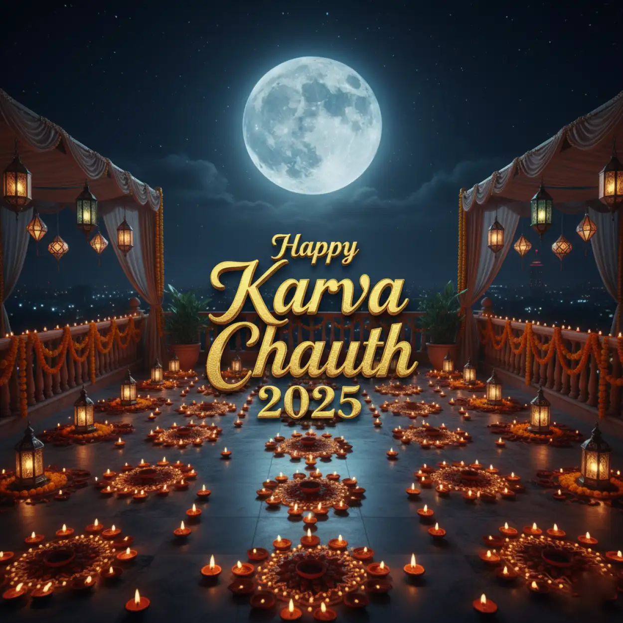 latest happy karva chauth 2025 greeting card