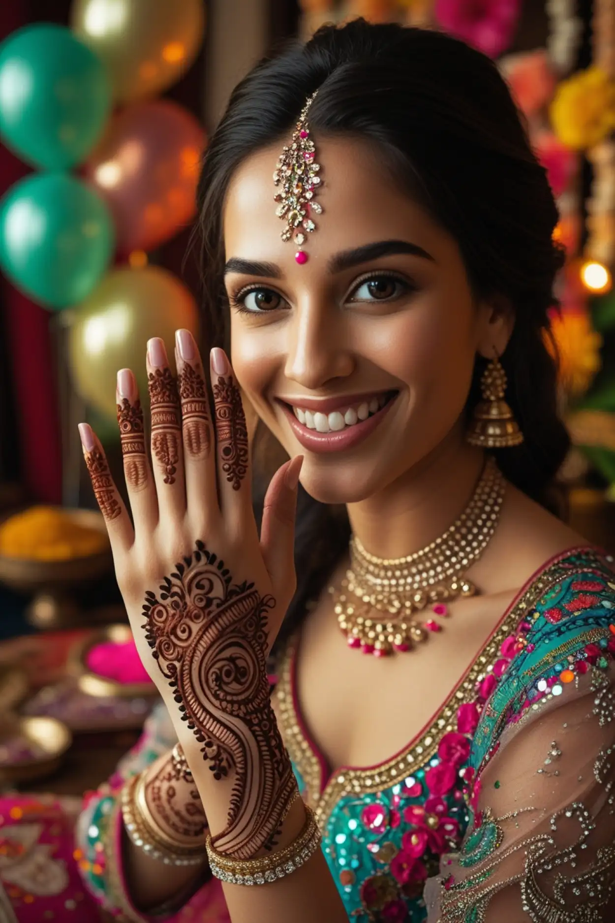 latest teej mehndi design 2025 for front hand