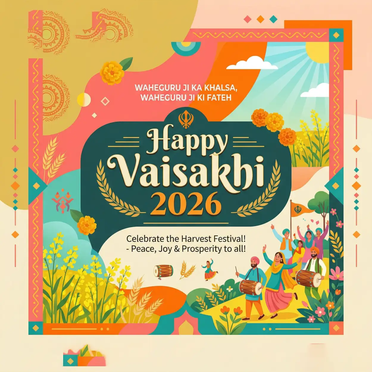 Free Download Latest Vaisakhi 2026 Wishes For Instagram - High Quality Happy Vaisakhi 2026 Wishes Image