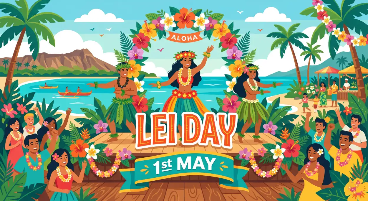 Free Download Lei Day 2026 Festival Logo Design - High Quality Lei Day 2026 Image