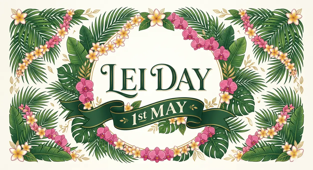 Free Download Lei Day 2026 Floral Frame Vector - High Quality Lei Day 2026 Image