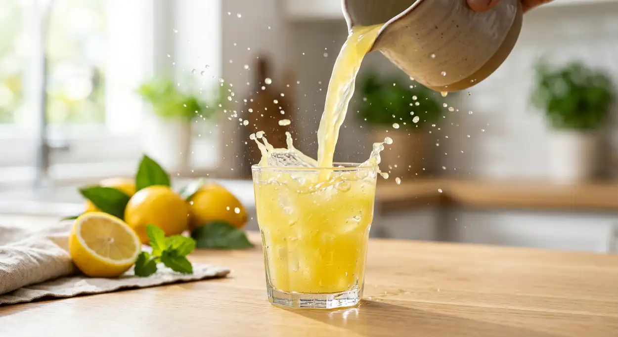 Free Download Lemon Juice With Lemon Slice Background - High Quality Lemon Juice Background Background Image
