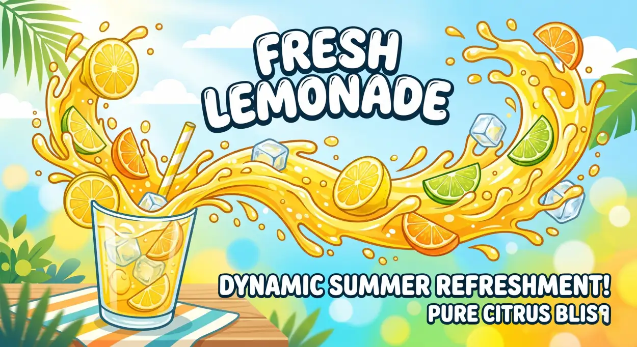 Free Download Lemonade Splash Banner - High Quality Lemon Juice Background Background Image