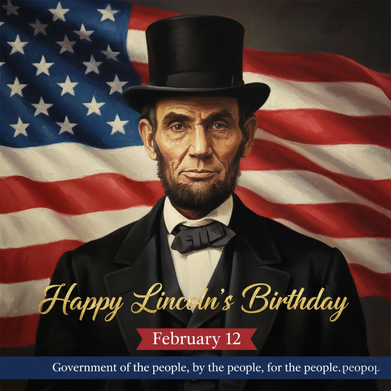 Free Download Lincolns Birthday American Patriot Message - High Quality Happy Lincolns Birthday Background