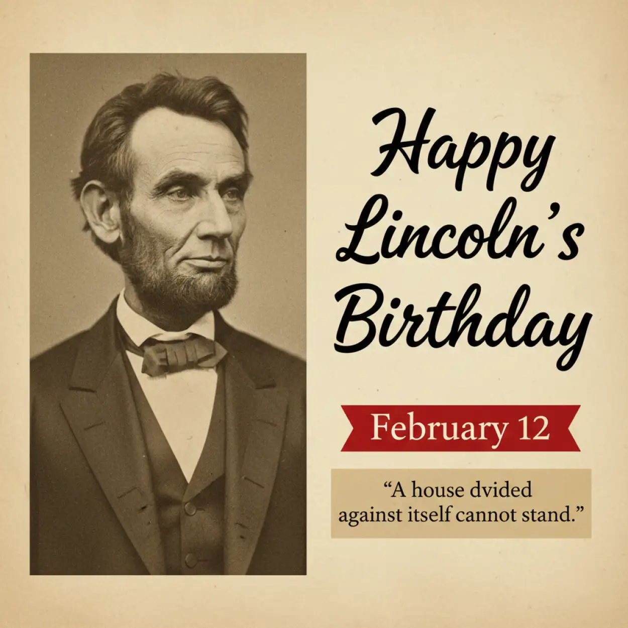 Free Download Lincolns Birthday Famous Lines - High Quality Happy Lincolns Birthday Background