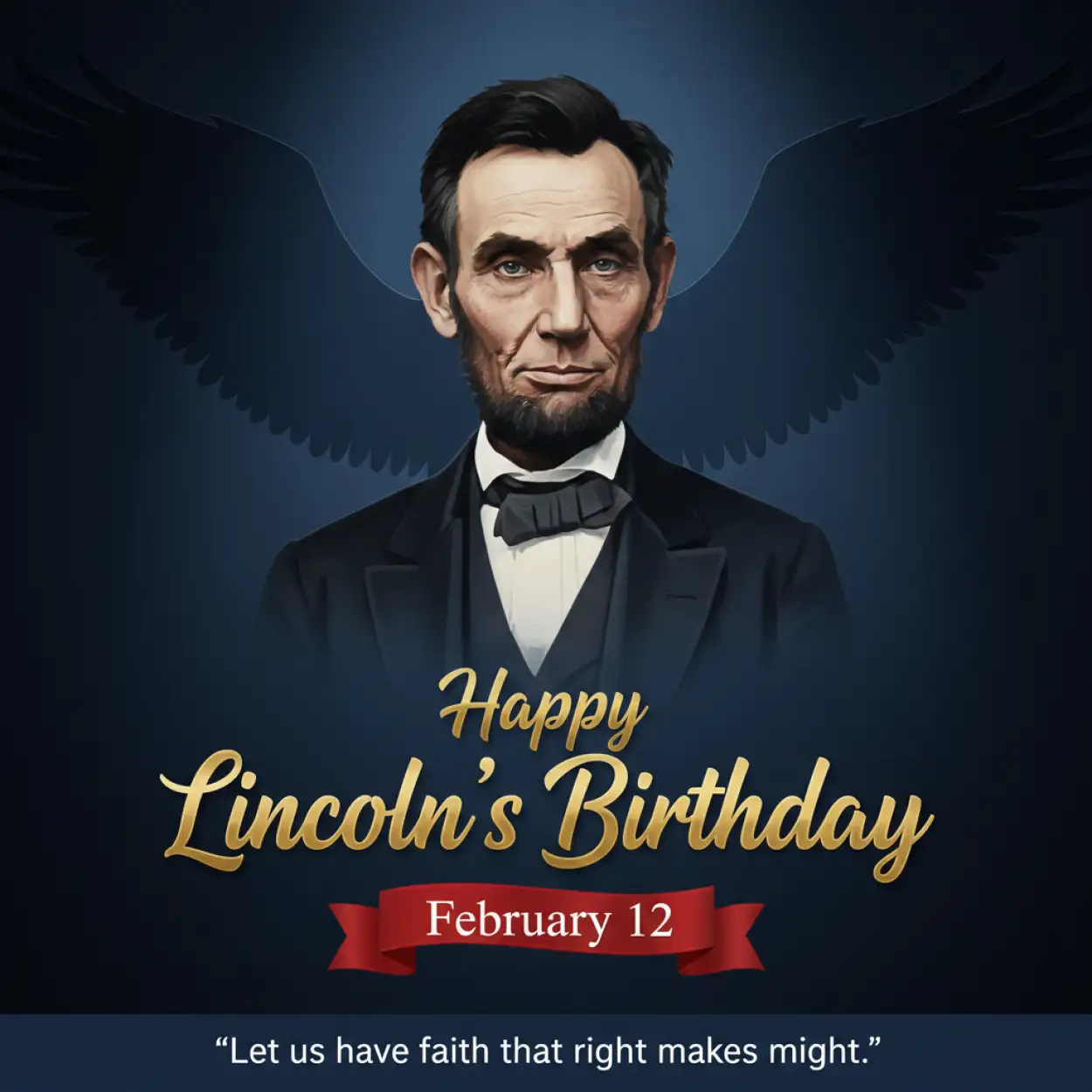 Free Download Lincolns Birthday Motivational Message - High Quality Happy Lincolns Birthday Background