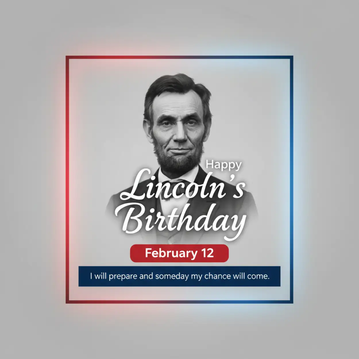 Free Download Lincolns Birthday Patriotic Banner - High Quality Happy Lincolns Birthday Background