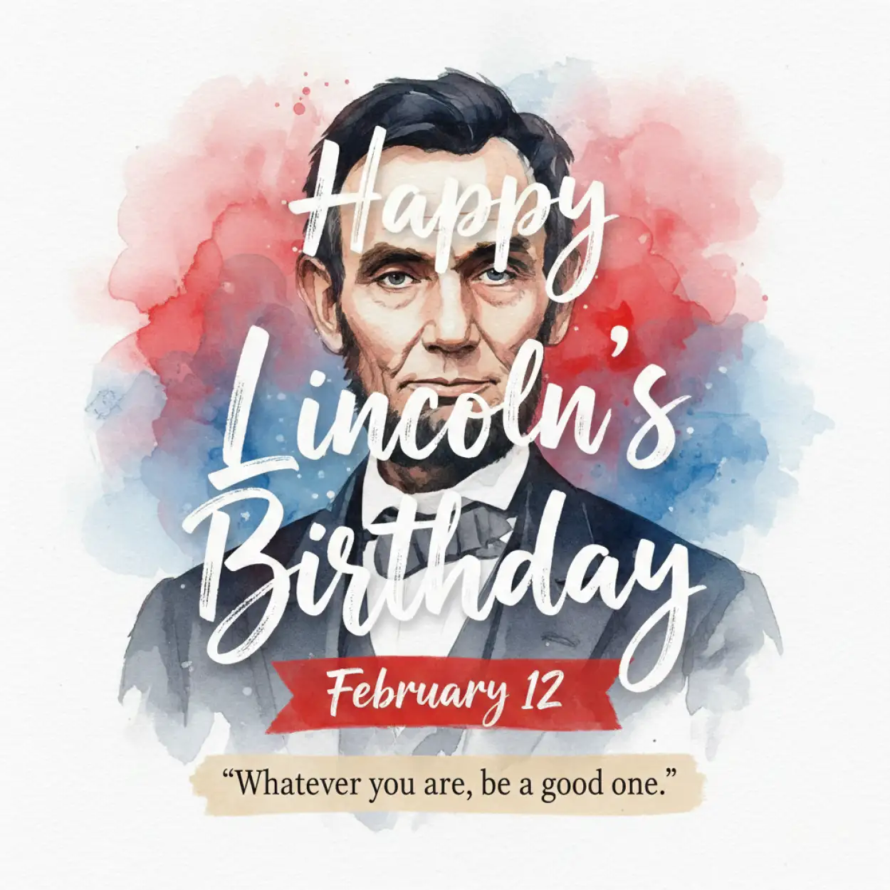 Free Download Lincolns Birthday Poster With Quotes - High Quality Happy Lincolns Birthday Background