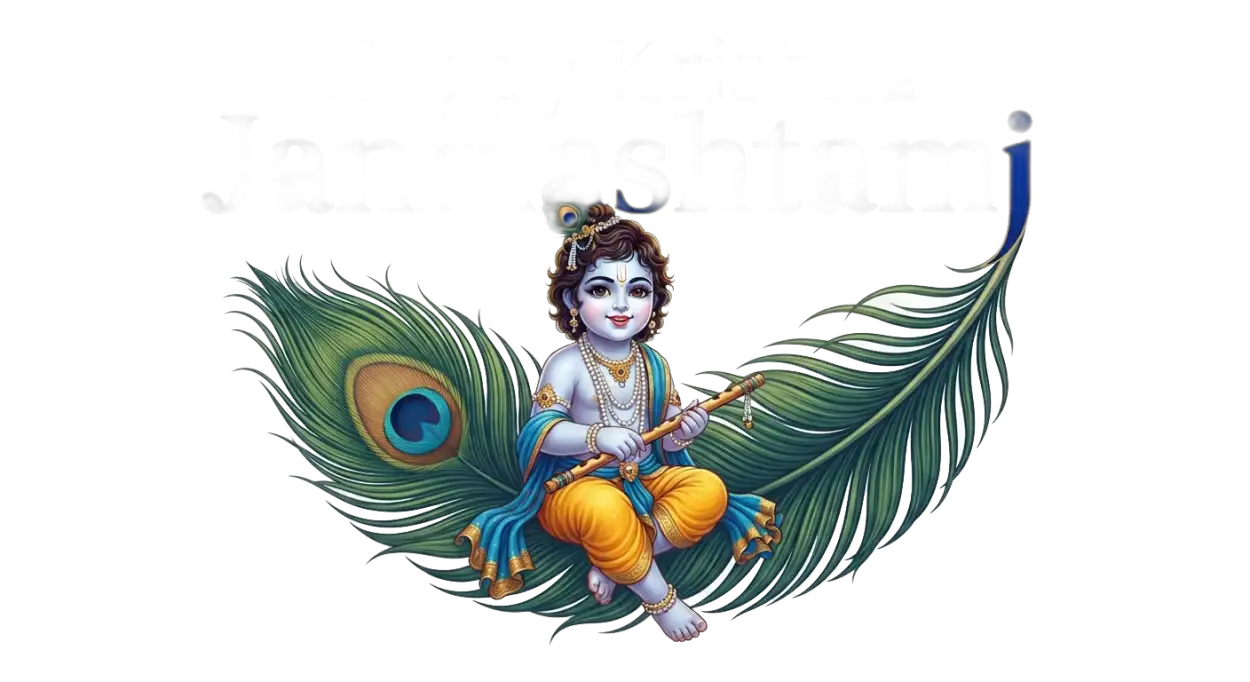 Free Download Lord Krishna With Peacock Feather Png Janmashtami 2026 - High Quality Krishna Janmashtami Png 2026 Transparent PNG