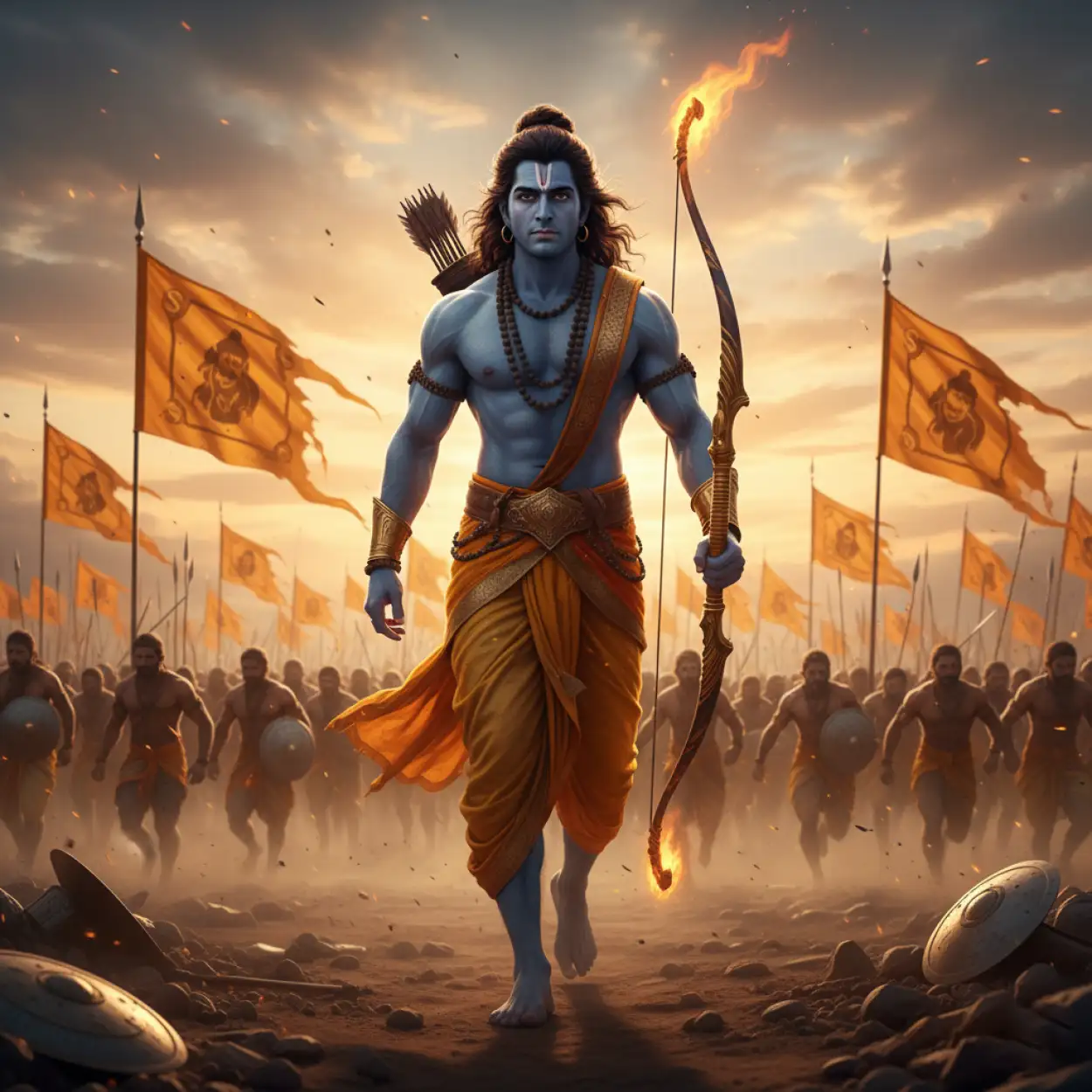 lord rama bow shooting background hd