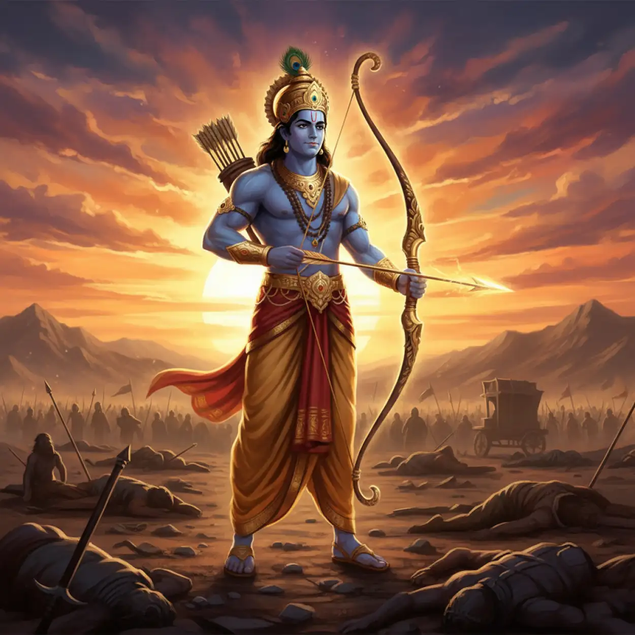 lord rama colorful background hd