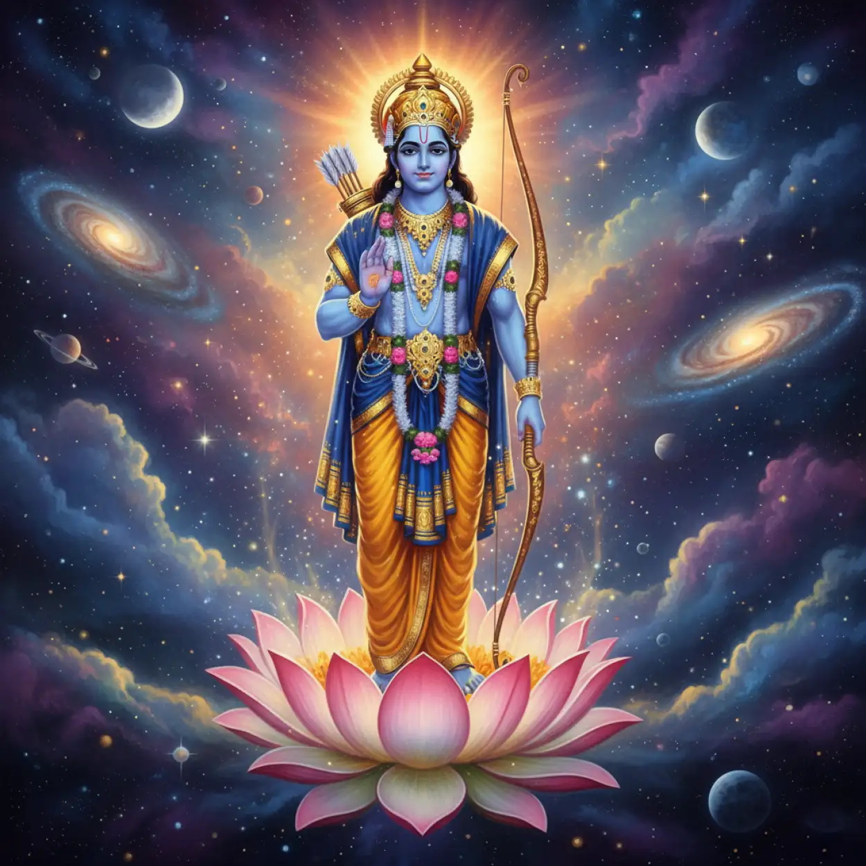 lord rama standing pose background hd
