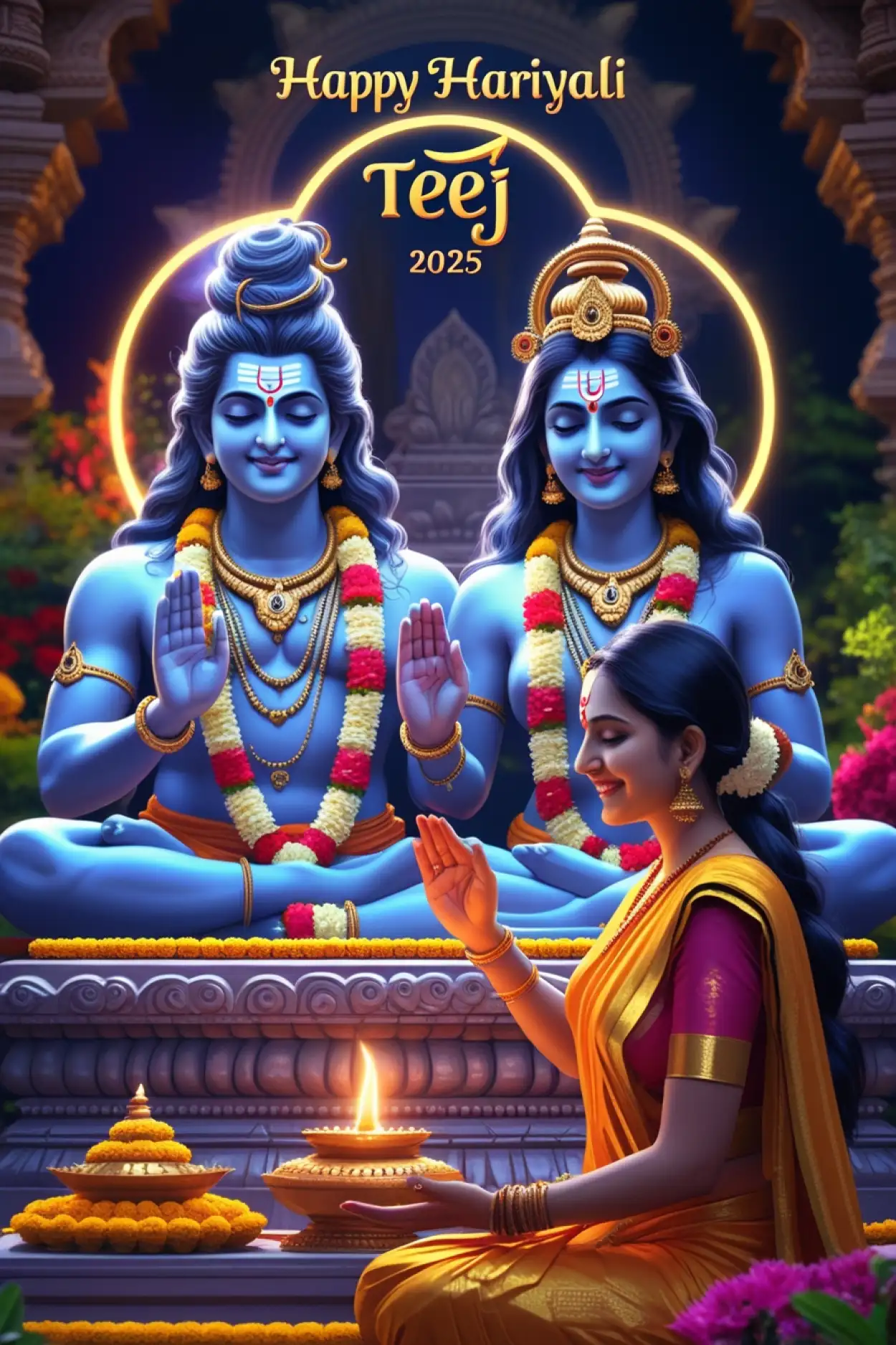 lord shiva parvati teej blessings