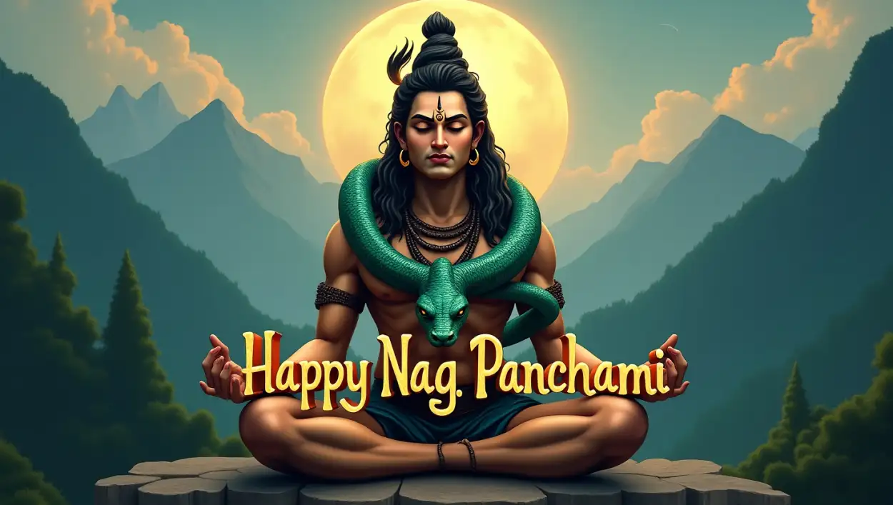 Lord Shiva with snakes PNG for Nag Panchami