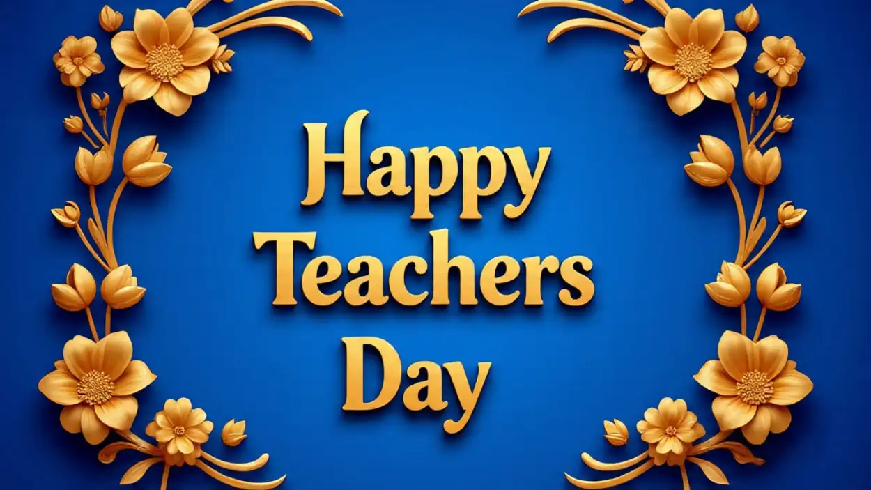 Lovely Happy Teachers Day greeting card for teachers 2025
