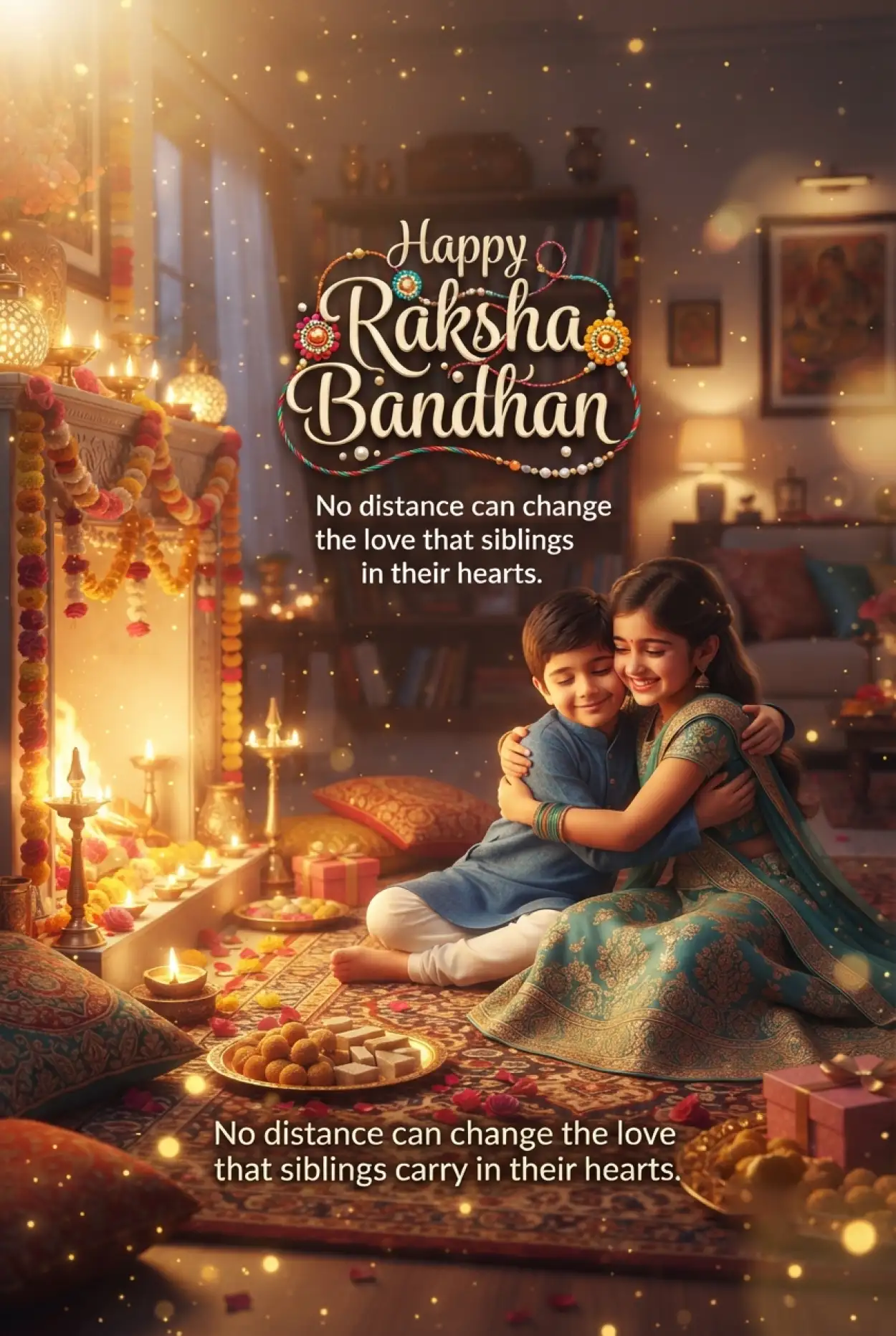 Free Download Loving Raksha Bandhan Messages For Siblings - High Quality Happy Raksha Bandhan Wishes For Children Image