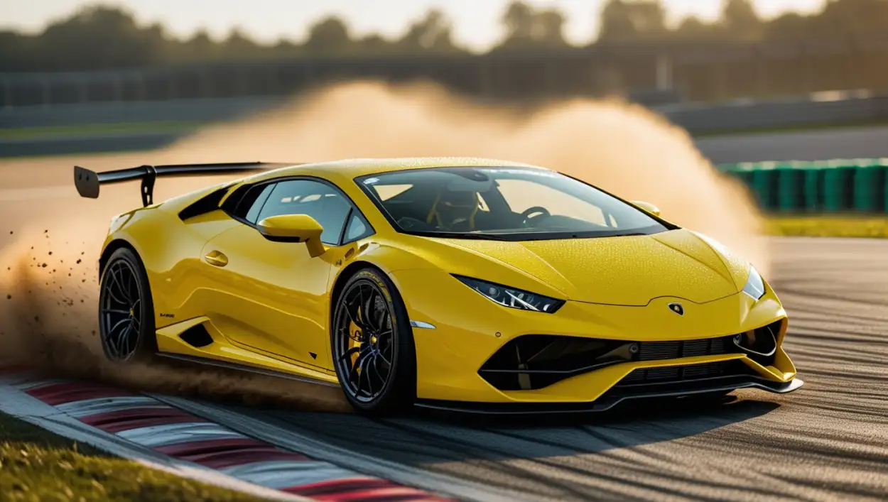 luxury car racing scene wallpaper 4k