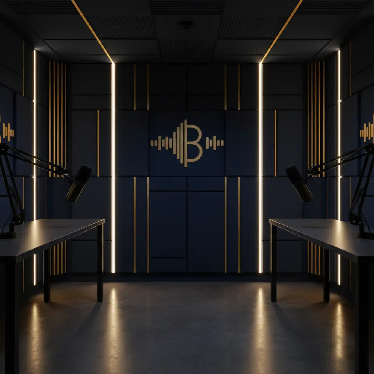 Free Download Luxury Podcast Studio Background Design - High Quality Podcast Studio Background Background