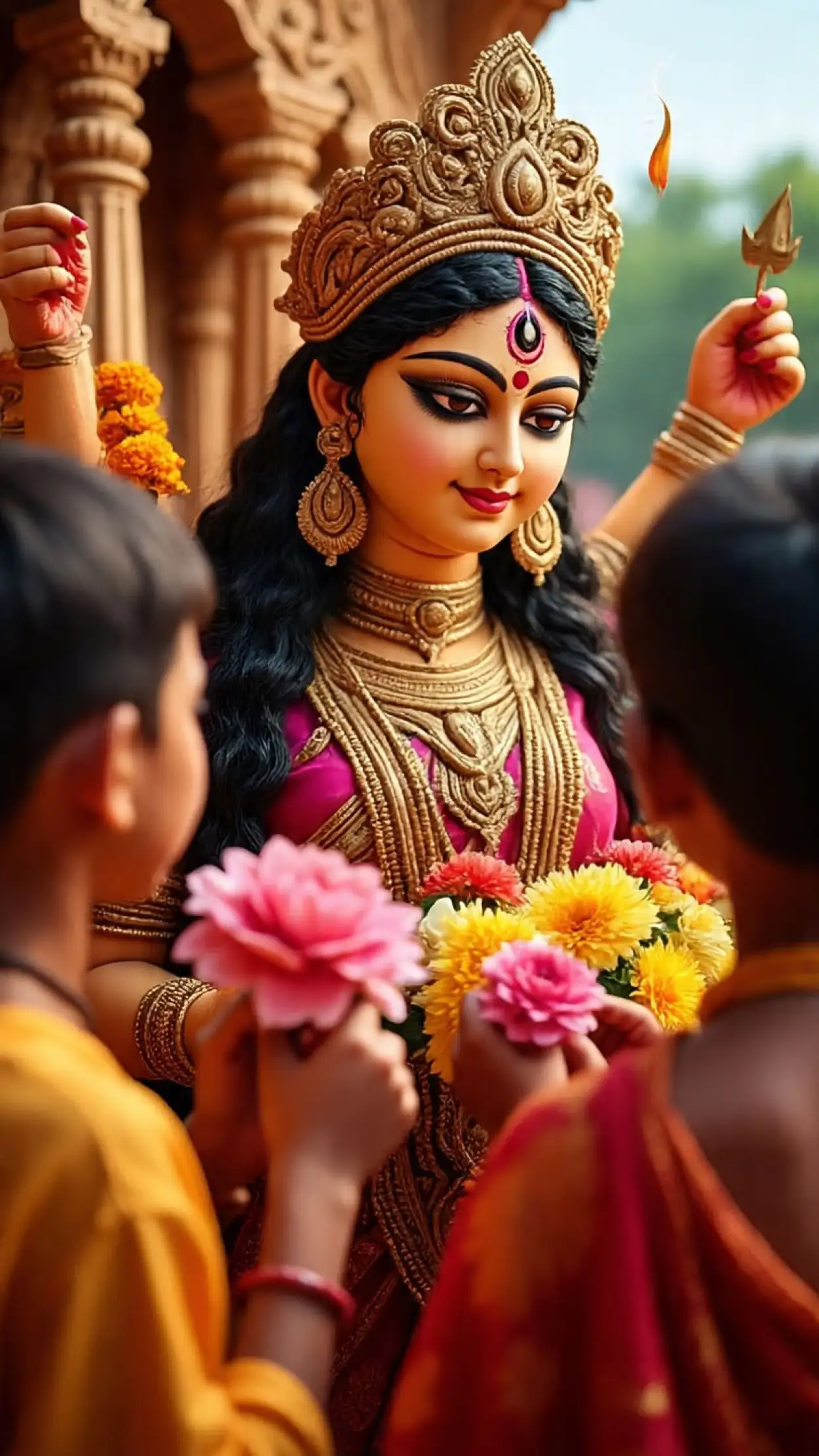 maa durga photo for greeting card design