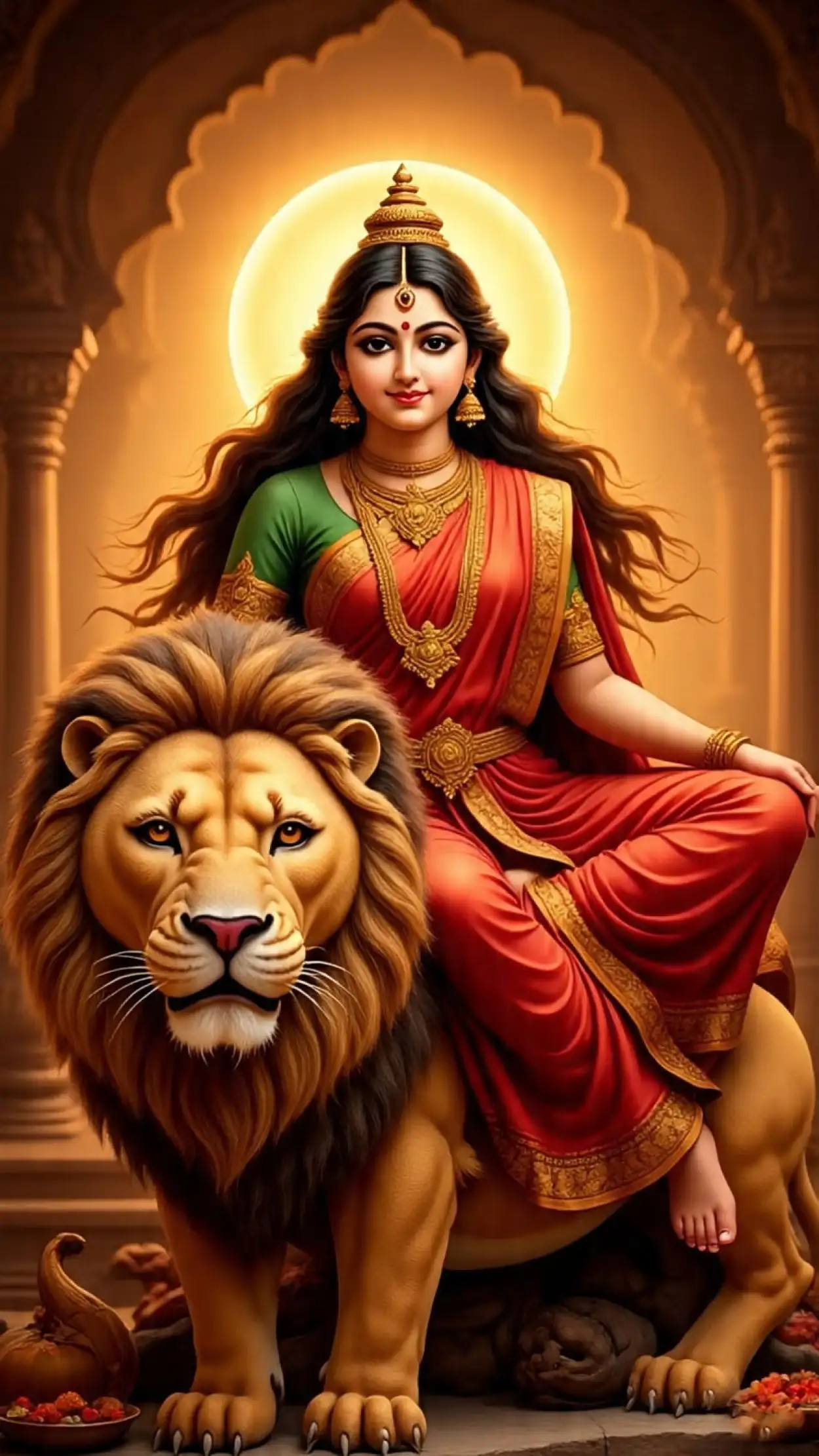 maa durga photo for wall hanging design