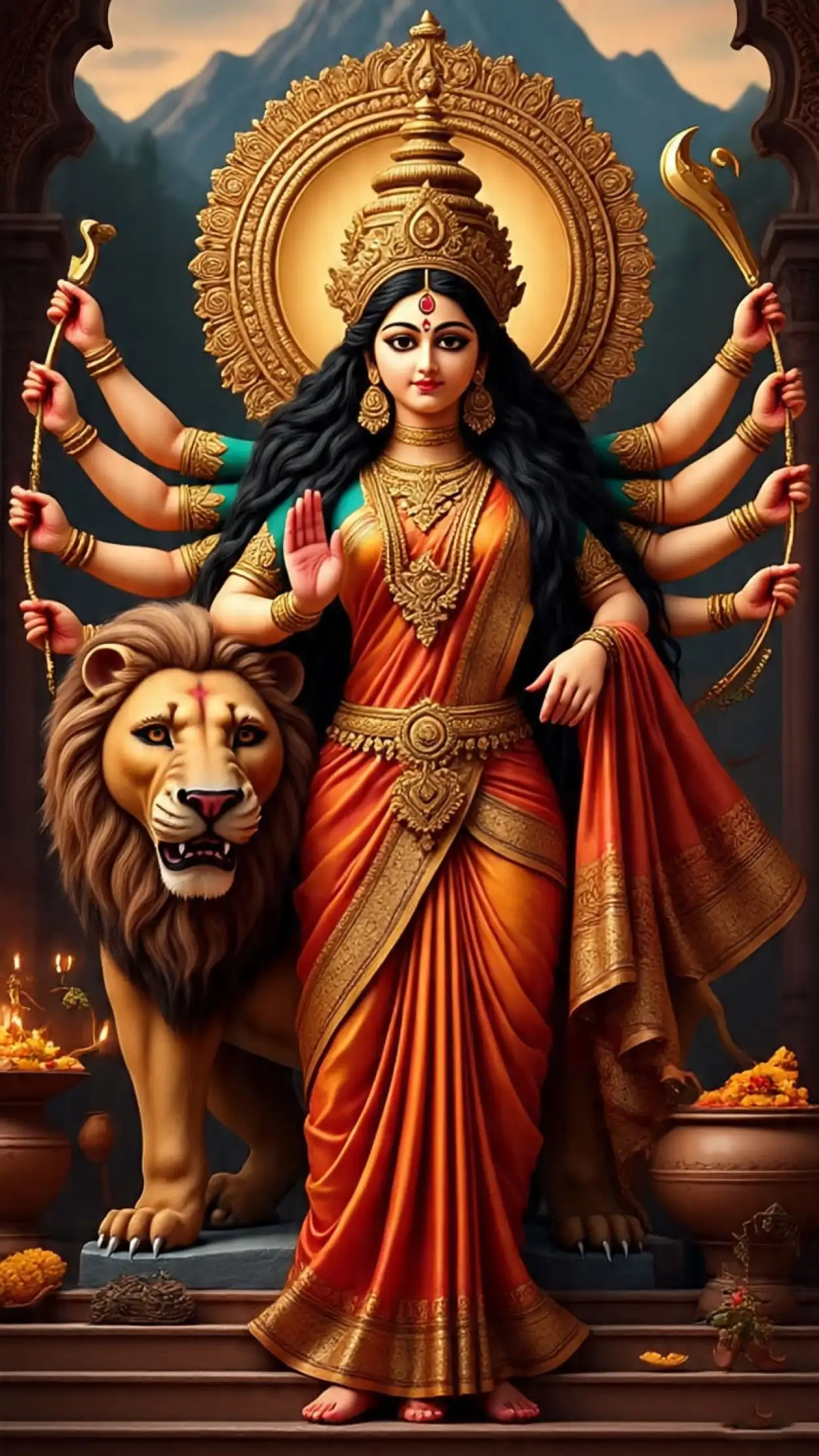 maa durga photo vector art free