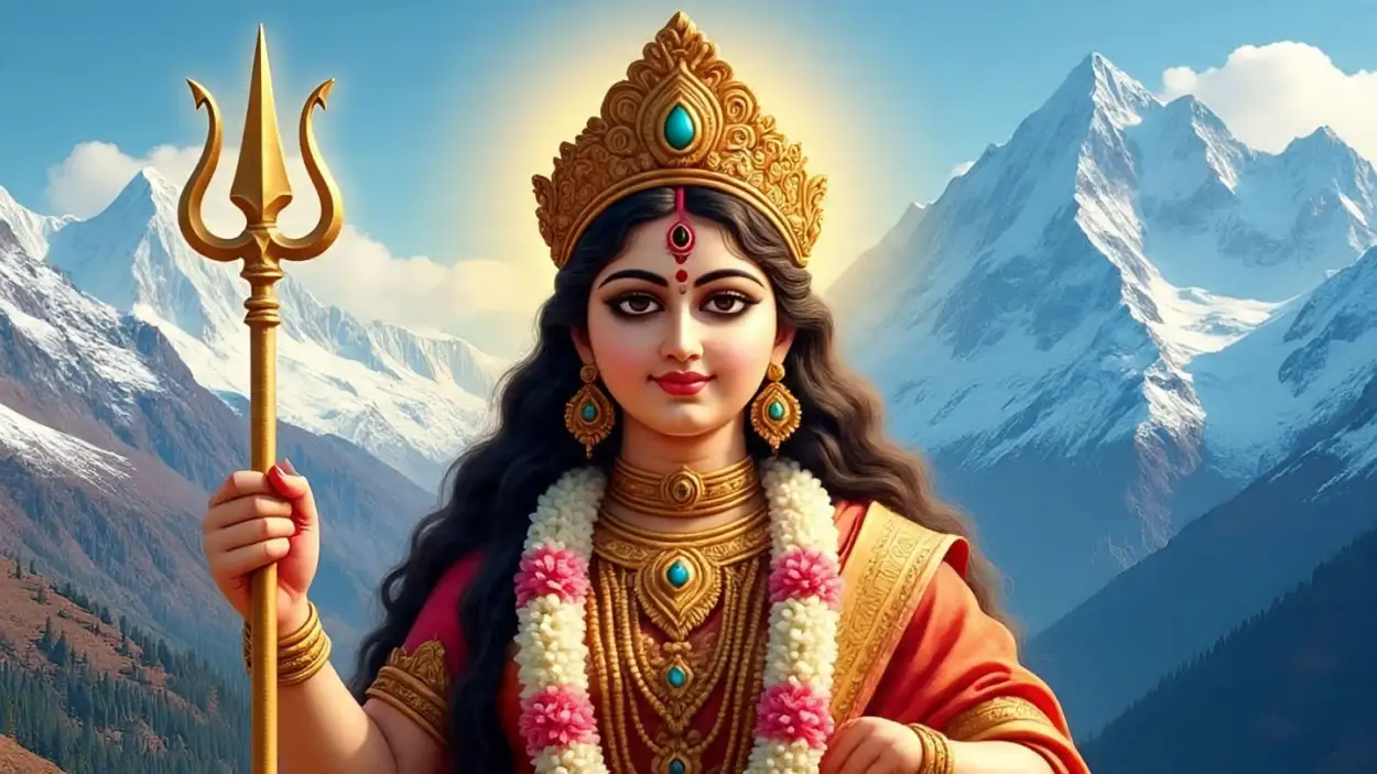 maa durga photo with glowing background