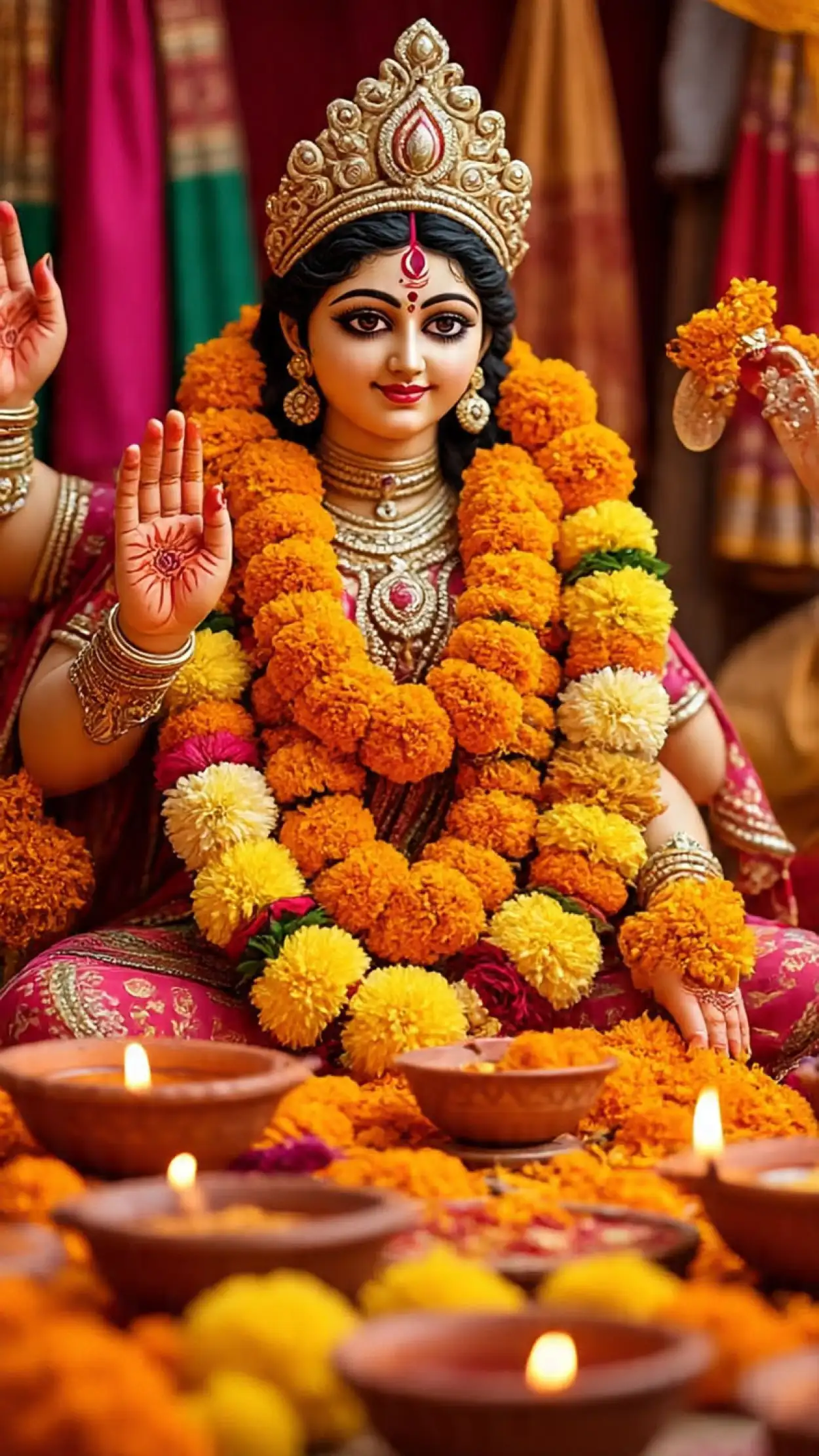 maa durga photo with lotus flower png