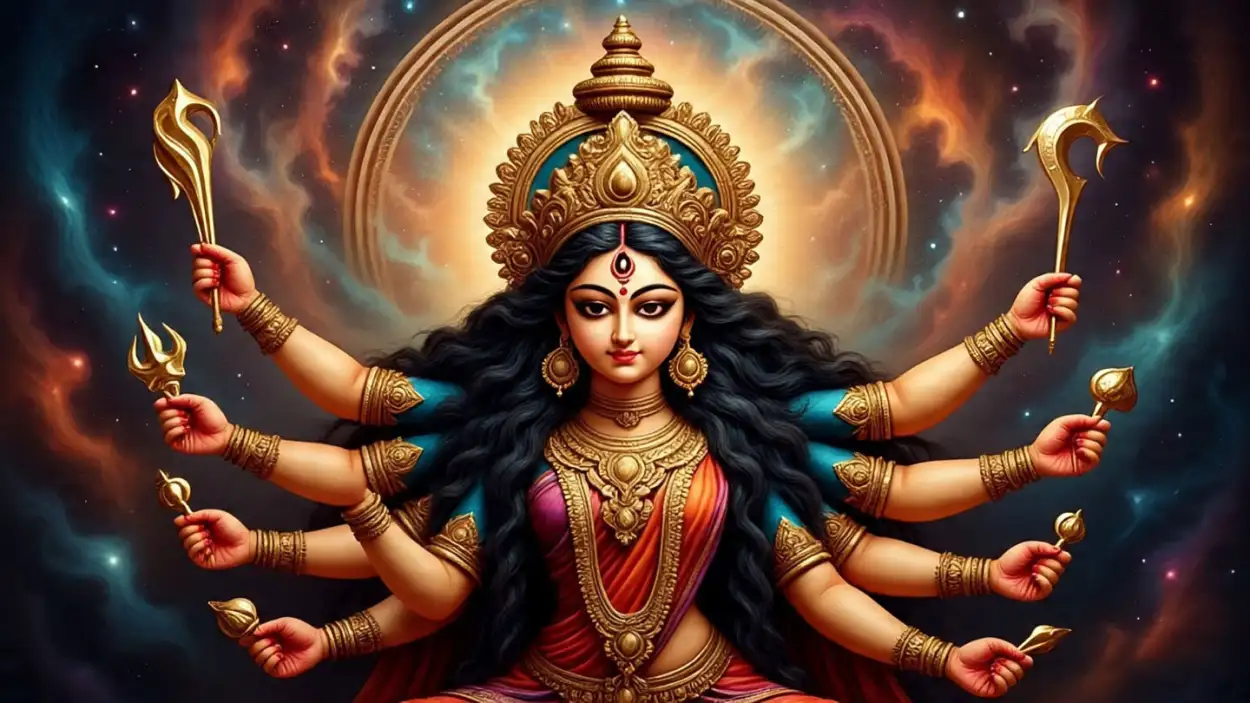 maa durga photo with ten hands