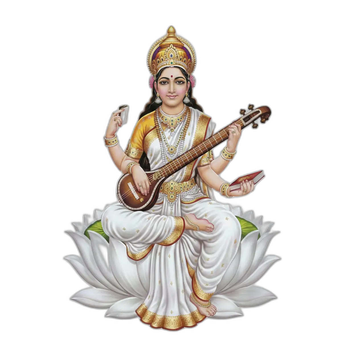 maa saraswati png transparent background