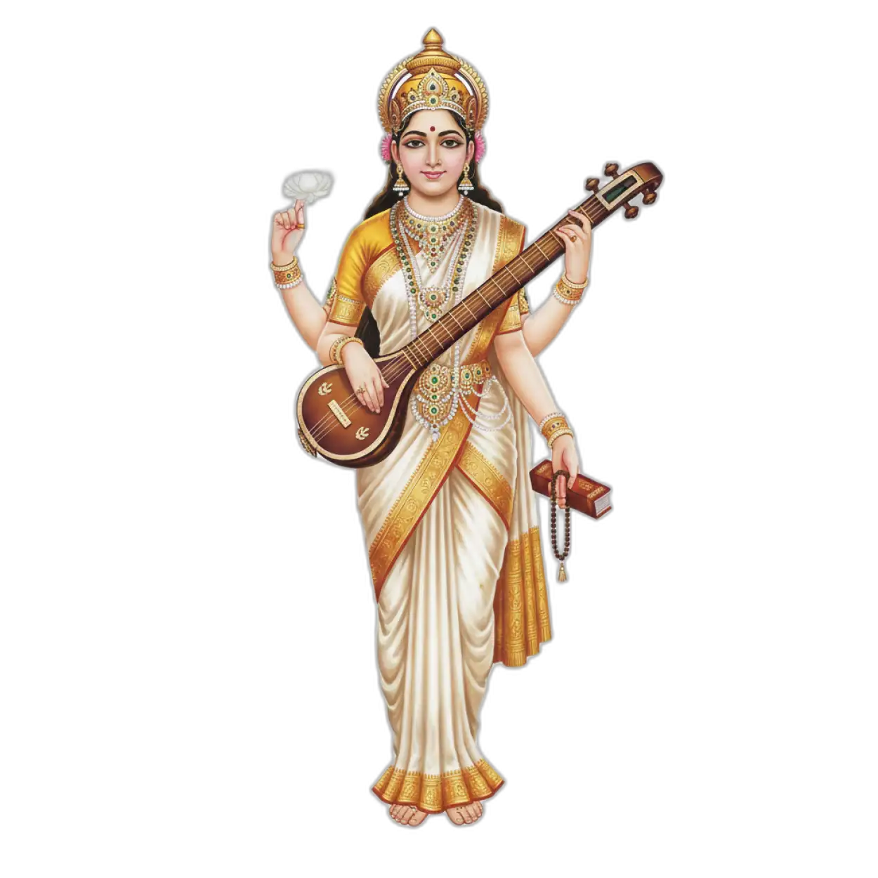 maa saraswati png vector style
